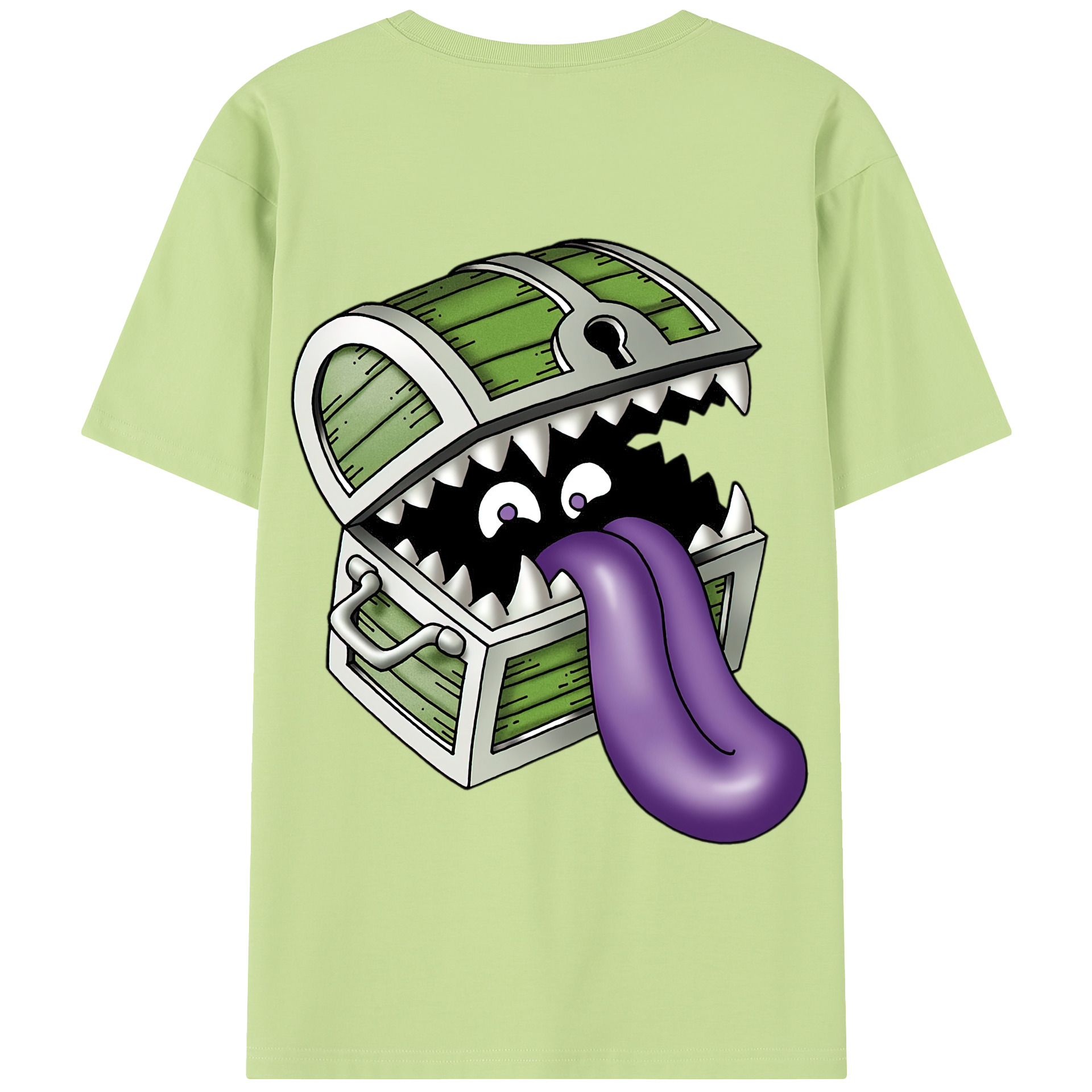 （画像用） ドラゴンクエスト Doragon Kuesuto Dragon Quest 綿100％半袖Tシャツ（背面プリント）
